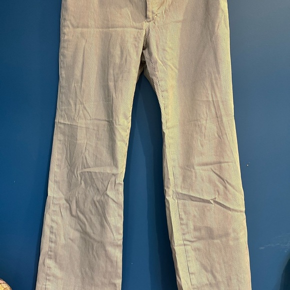 Banana Republic Stretch Beige/Creme Striped Wide Leg Trouser Y2K Size 8 - Picture 4 of 11